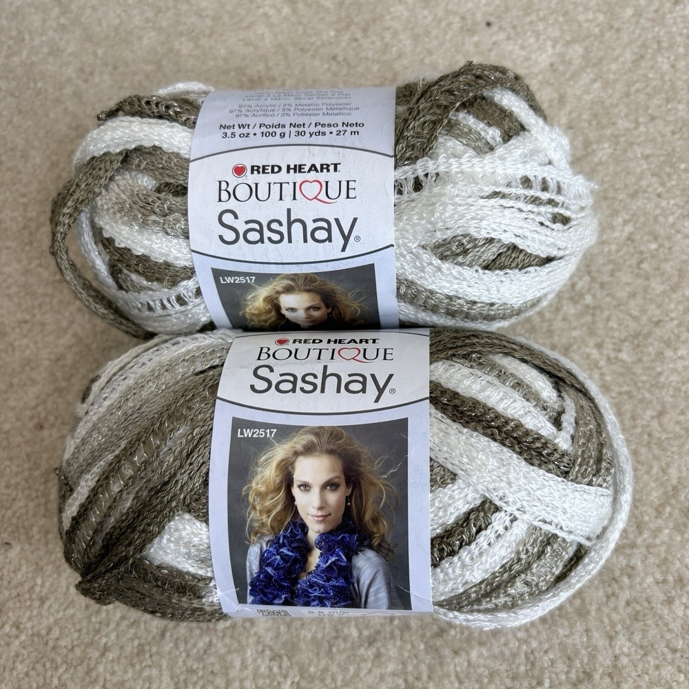 Red Heart‎ Boutique Sashay Metallic Yarn Lot of 2 Skeins SHUFFLE 1952 mislabeled
